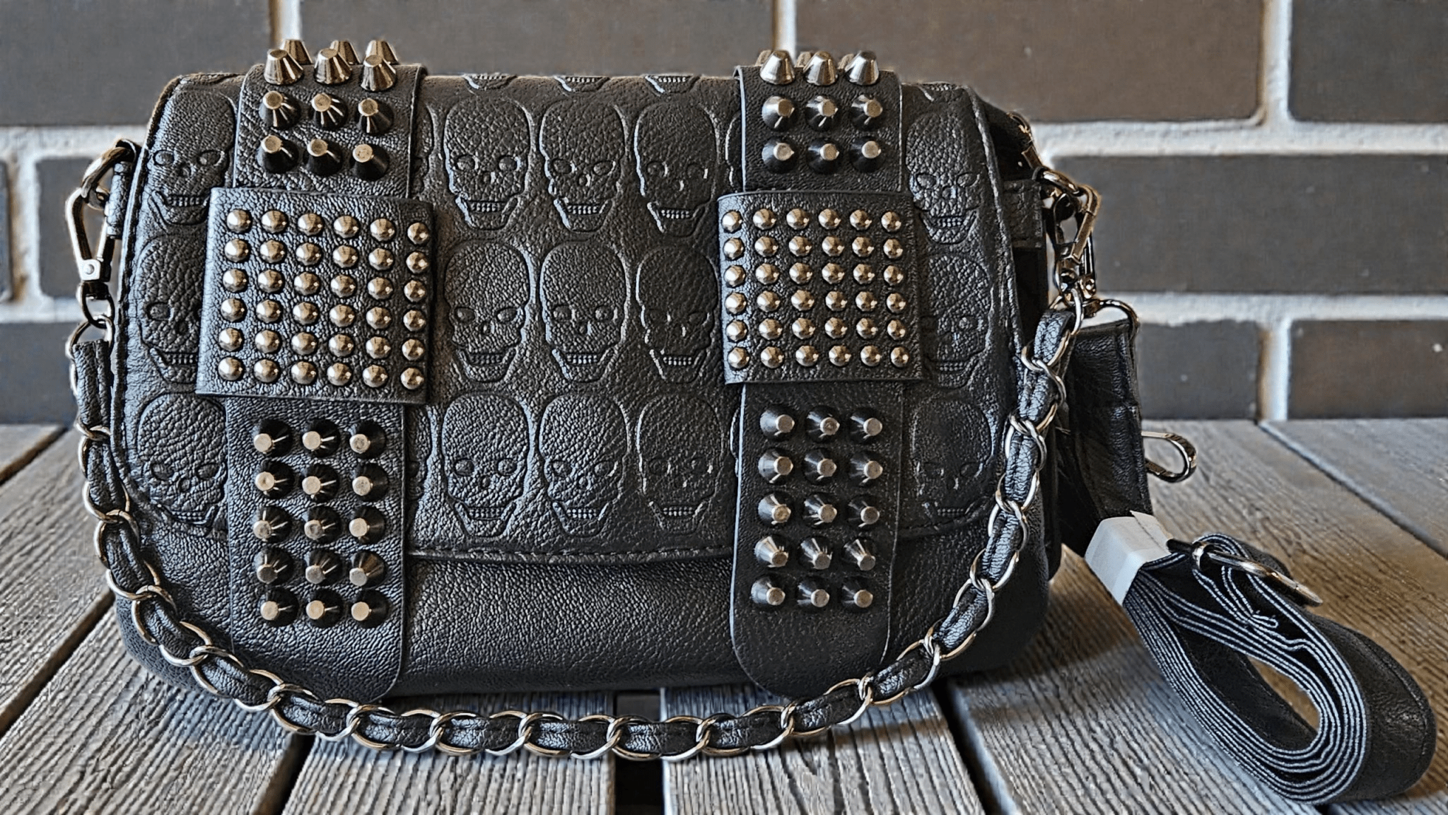 Sac pochette tête de mort - Claudine Biker Shop